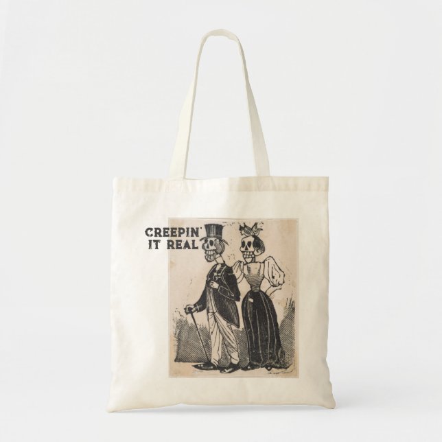 Creepin' It Real Skeletons Tote Bag (Front)