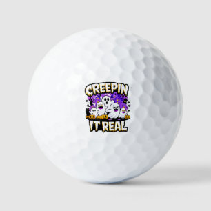 Creepin' It Real Spooky Halloween Design Fun Golf Balls