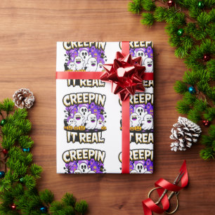 Creepin' It Real Spooky Halloween Design Fun Wrapping Paper
