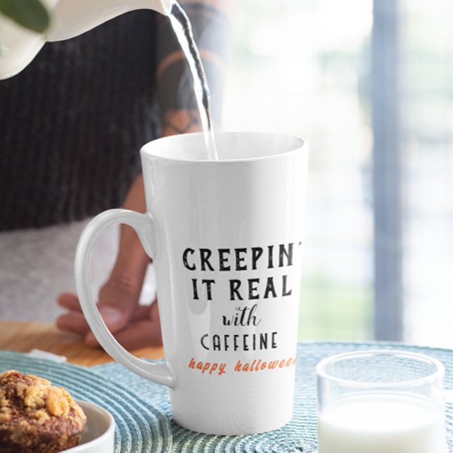 Creepin' It Real White Halloween Latte Mug (Creator Uploaded)
