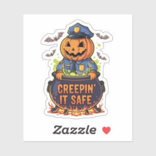 Creepin' It Safe – Funny Ghost Cop Halloween Desig Sticker