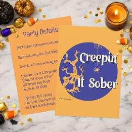 Creepin’ It Sober | Halloween Sober Party Invitation