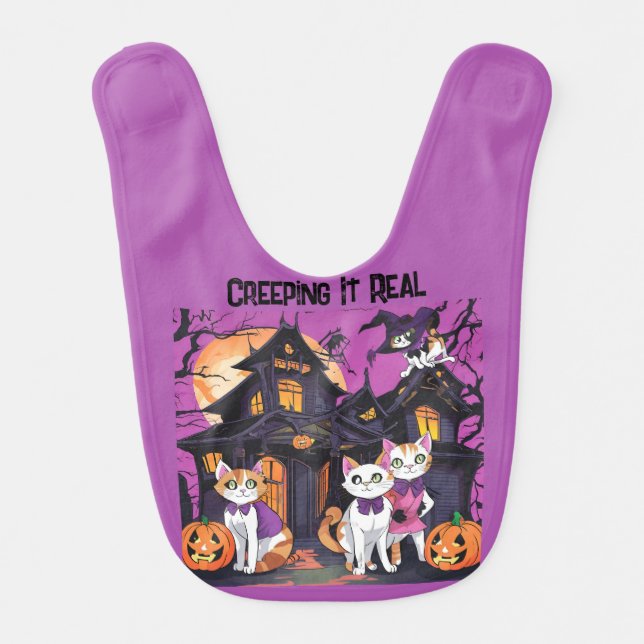 Creeping It Real Halloween Baby Bib (Front)