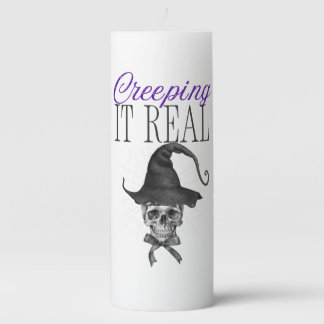 Creeping It Real Halloween Pillar Candle
