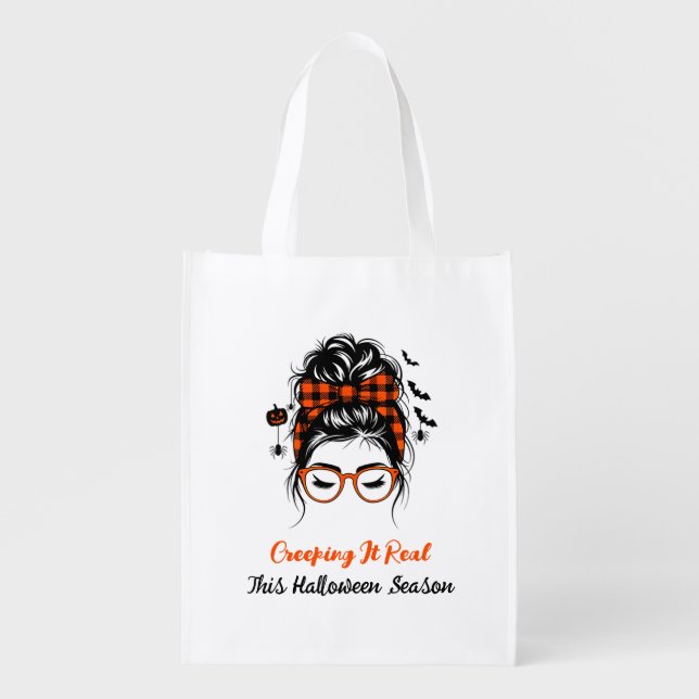 Creeping It Real This Halloween Season Grocery Bag (Front)
