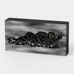 Creeping Slime Hulk Weird Horror Art Wooden Box Sign