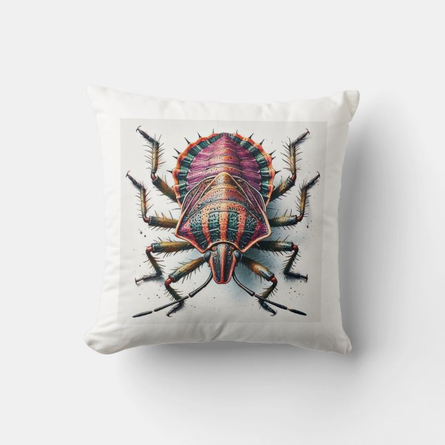 Creeping Water Bug 160724IREF216 - Watercolor Throw Pillow (Front)