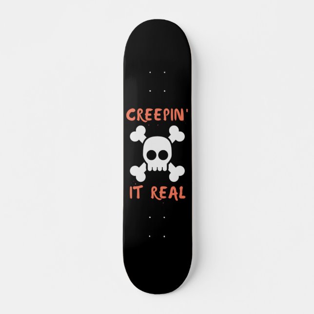 Creepit Real Skull Skateboard (Front)