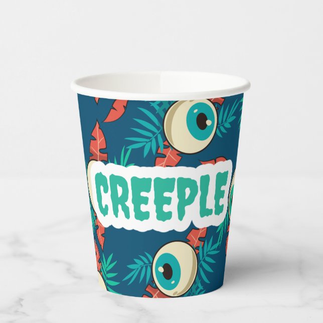 Creeple Cool Scary Spooky Eyes Halloween Paper Cups (Left)