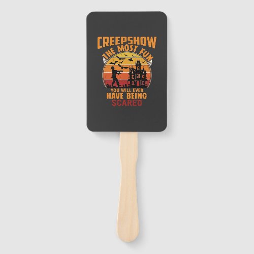 Creepshow Halloween Zombie Haunted House Sunset Ba Hand Fan