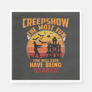 Creepshow Halloween Zombie Haunted House Sunset Ba Napkins