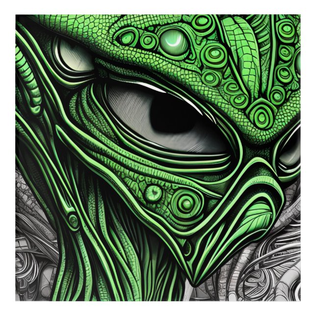 Creepy Abstract Alien Acrylic Print (Front)