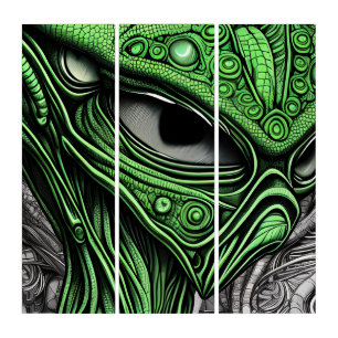 Creepy Abstract Alien Triptych
