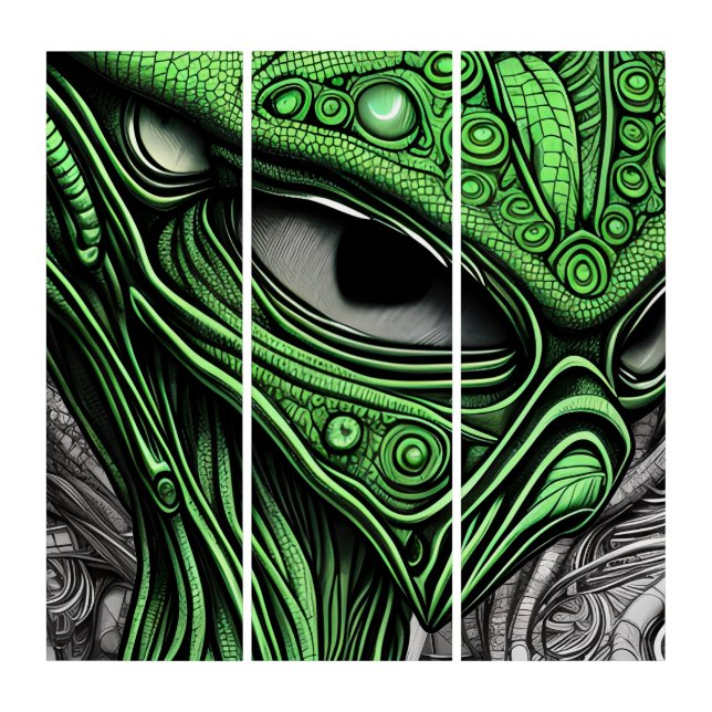 Creepy Abstract Alien Triptych (Front)