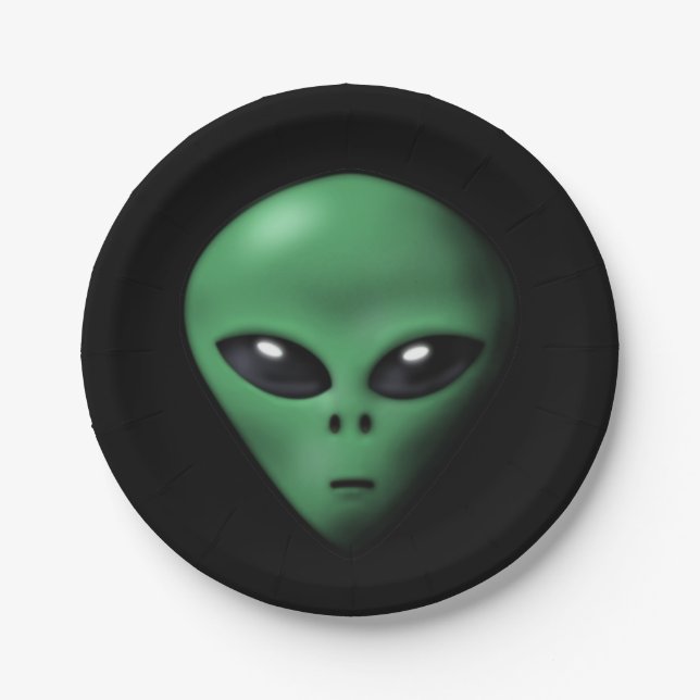 Creepy Alien Paper Plates (Front)