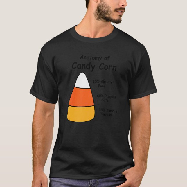 Creepy Anatomy of Candy Corn Halloween T-Shirt (Front)