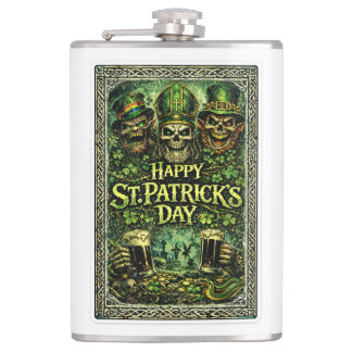 Creepy and Dark St.Patrick's Day design Flask
