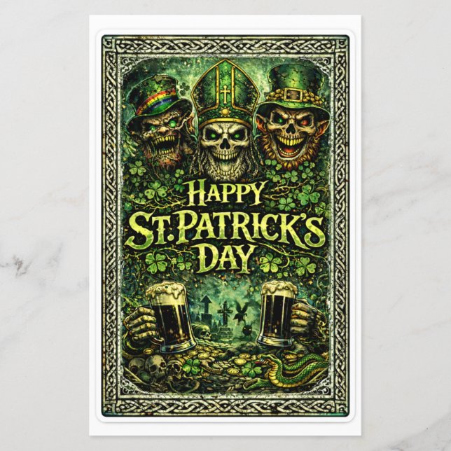 Creepy and Dark St.Patrick's Day design Flyer (Front)