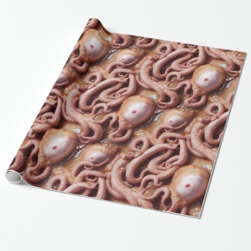 Creepy and Gross Alien Eyeball and Tentacle Stew Wrapping Paper