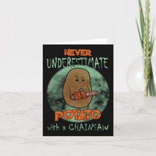 Creepy Angry Potato Chainsaw Horror Movie Lovers H Card