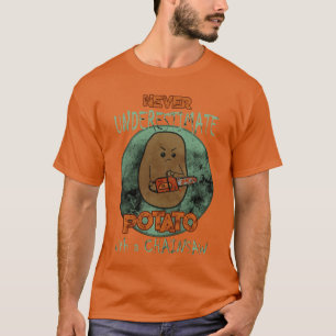 Creepy Angry Potato Chainsaw Horror Movie Lovers H T-Shirt