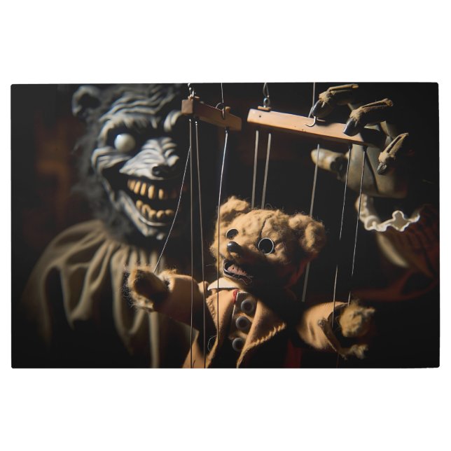 Creepy Animal Marionettist Metal Print (Front)