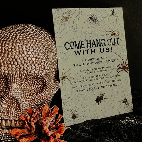 Creepy Arachnophobia Halloween Party Invitation