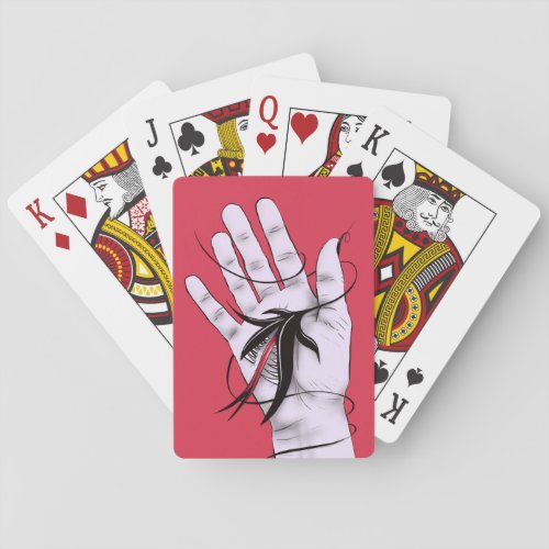 Creepy Art Weird Gothic Hand Biting Flower Monster Playing Cards