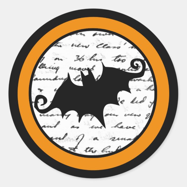 Creepy Bat Halloween Stickers Or Seals