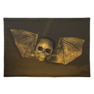 Creepy Bat Skull Placemat