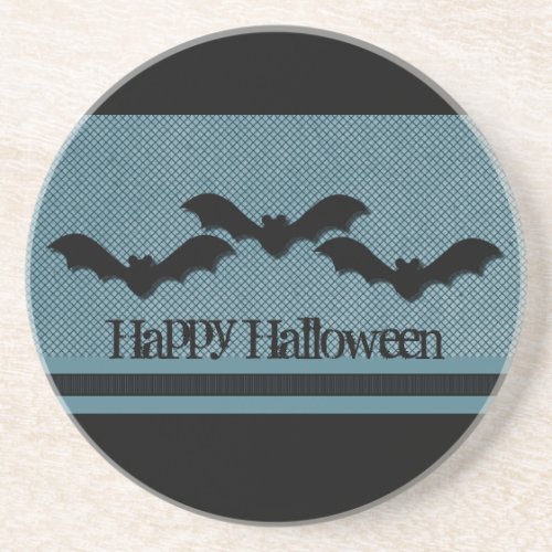 Creepy Bats Halloween Coaster Dark Blue Coaster