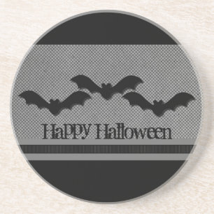 Creepy Bats Halloween Coaster, Light Gray Coaster