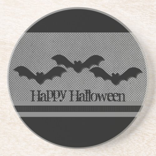 Creepy Bats Halloween Coaster Light Gray Coaster