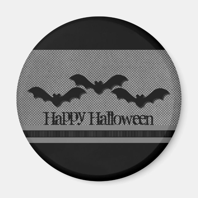 Creepy Bats Halloween Magnet, Light Gray Magnet (Front)