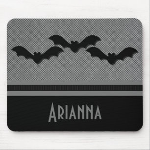 Creepy Bats Halloween Mousepad, Light Gray Mouse Pad