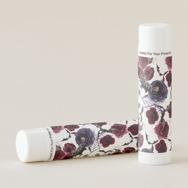 Creepy Beautiful | Dark Gothic Roses with Bats Lip Balm (Front)