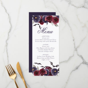 Creepy Beautiful Dark Gothic Roses with Bats Menu