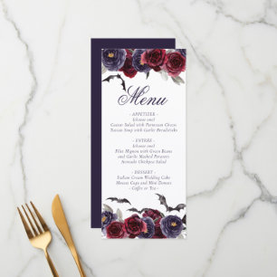 Creepy Beautiful Dark Gothic Roses with Bats Menu