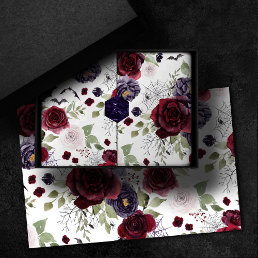 Creepy Beautiful | Dark Gothic Roses with Bats Tissue Paper