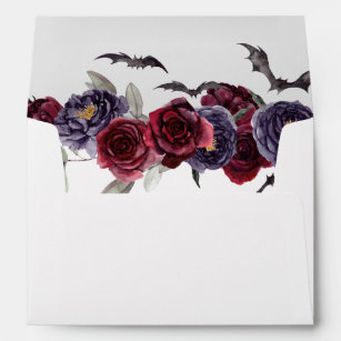 Creepy Beautiful   Gothic Floral and Bat Addressed Envelope