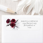Creepy Beautiful | Gothic Floral and Bats Address Label