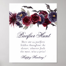 Creepy Beautiful | Gothic Floral Bat Pacifier Hunt Poster