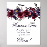 Creepy Beautiful | Gothic Floral Bats Mimosa Bar