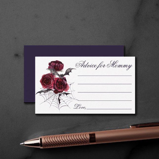 Creepy Beautiful | Gothic Floral Bats Mommy Advice Enclosure Card (Creator Uploaded)
