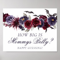 Creepy Beautiful | Gothic Floral Bats Mommys Belly Poster