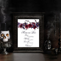 Creepy Beautiful | Gothic Floral Bats Momosa Bar Poster