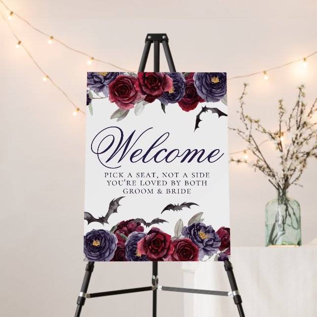 Creepy Beautiful | Gothic Floral Bats Pick a Seat Foam Board (In Situ (Stand))