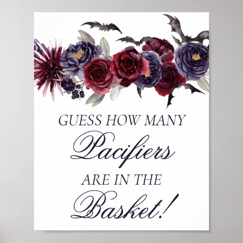 Creepy Beautiful  Gothic Floral Guess How Many Poster