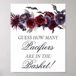 Creepy Beautiful   Gothic Floral Guess How Many Poster