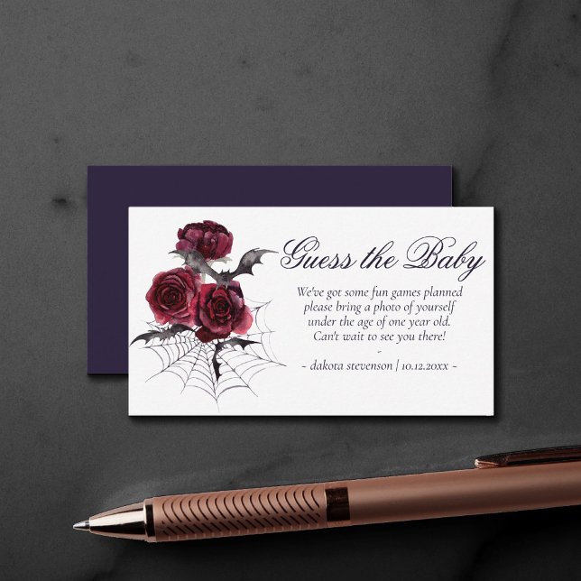 Creepy Beautiful | Gothic Floral Guess the Baby Enclosure Card (Creator Uploaded)